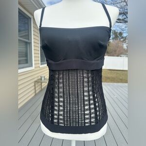 La Perla made in Italy Black Sheer corset Tank Top